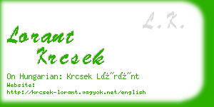 lorant krcsek business card